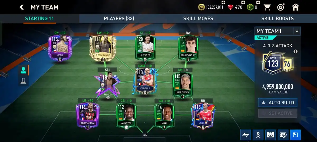Updated Fifa Mobile Team